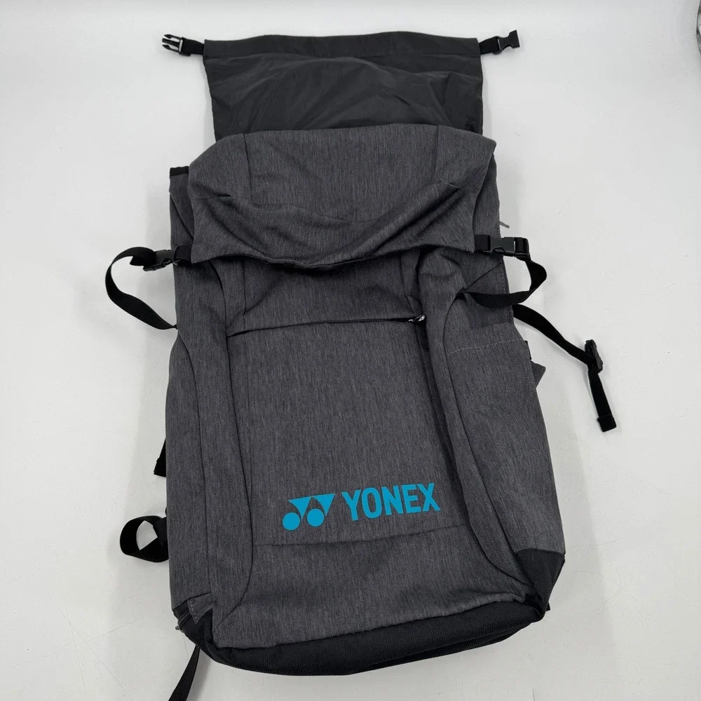 Yonex Dark Grey Roll Top Backpack Bag Sports Travel‎ Rucksack Badminton